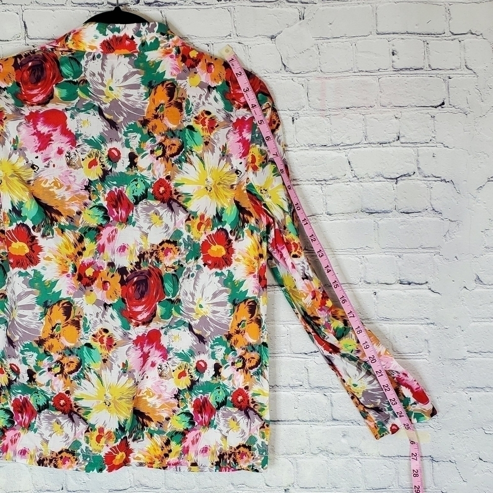 BRIGHT Floral 100% Cotton Lightweight Blazer in Size Small from Anthropo… - Picture 7 of 9